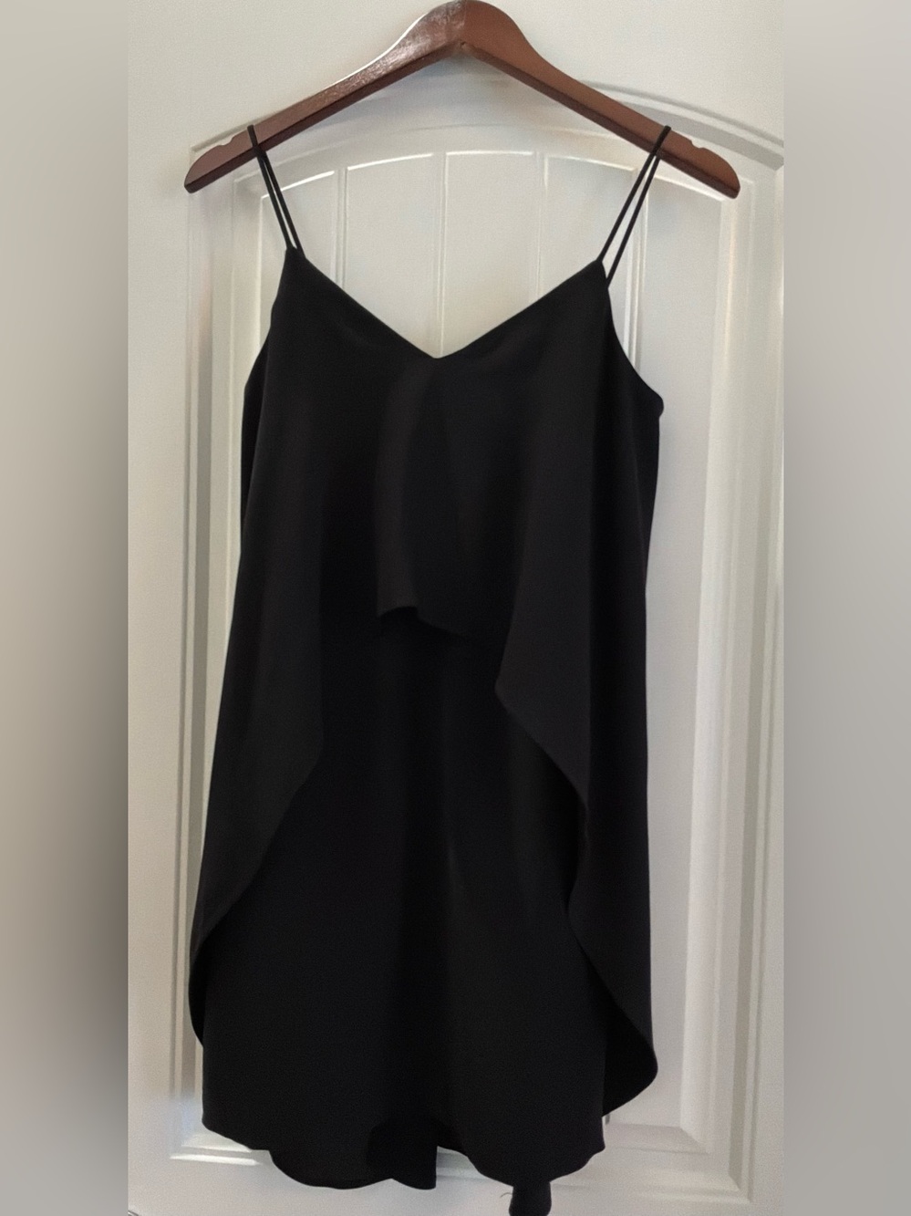 White House Black Market Black High-Low Draped Slip Dress, Size 00